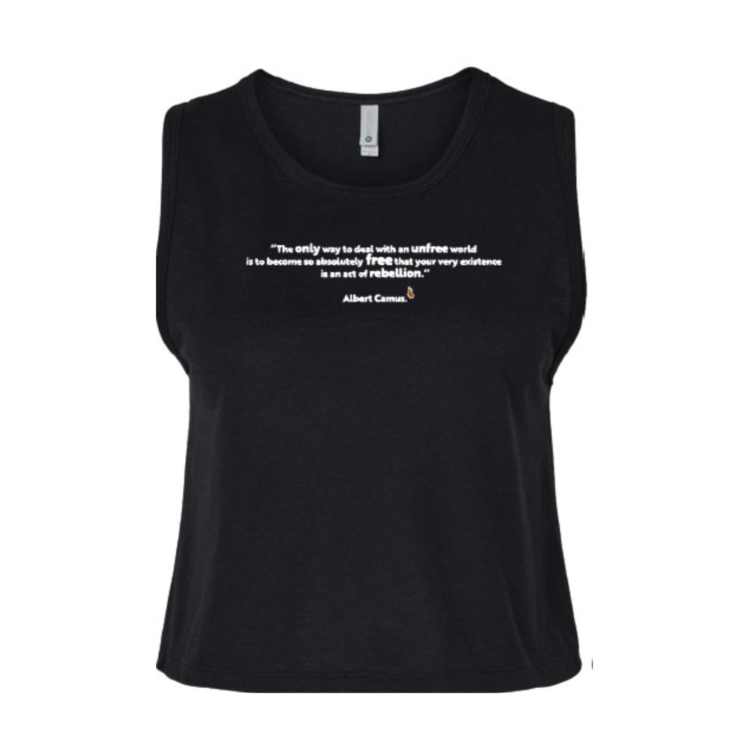 ALBERT CAMUS QUOTE crop tank top