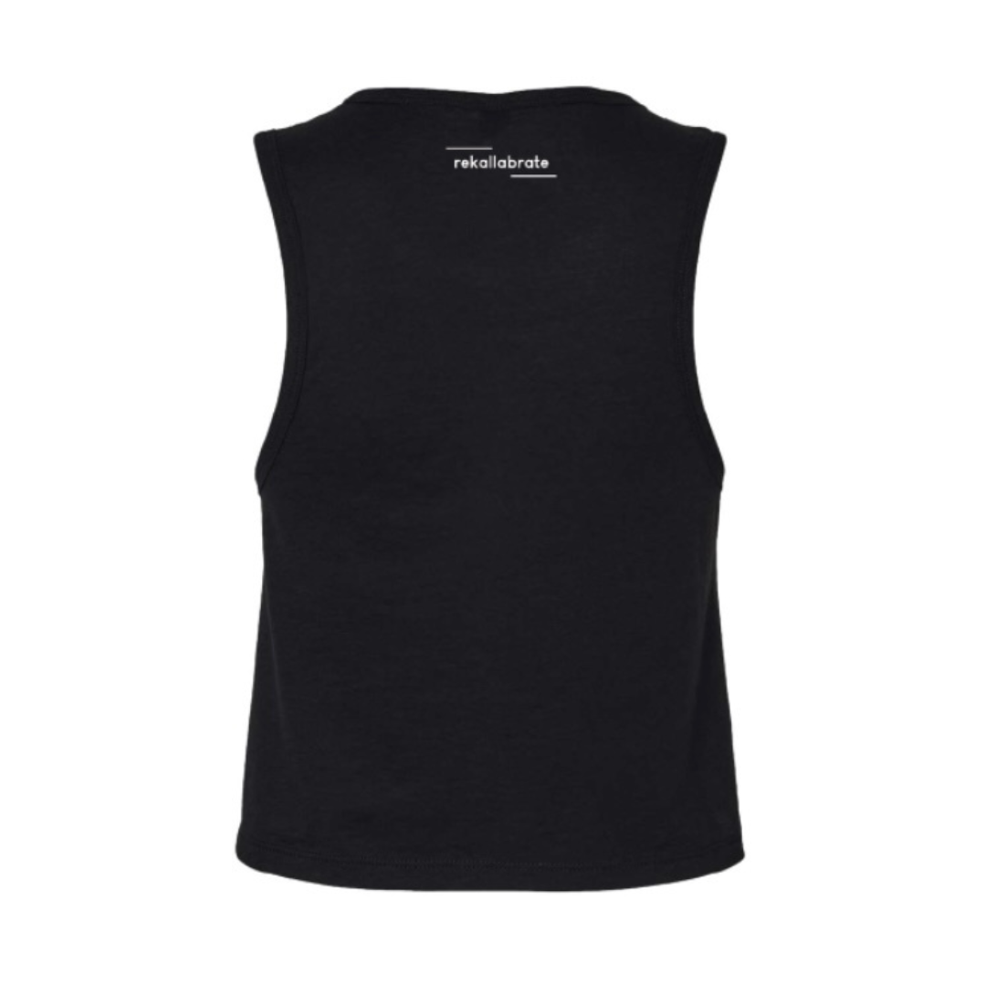 COVID IS THE FLU REBRANDED crop tank top