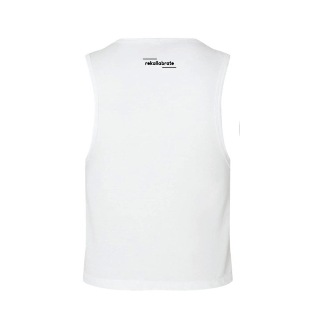 COVID IS THE FLU REBRANDED crop tank top