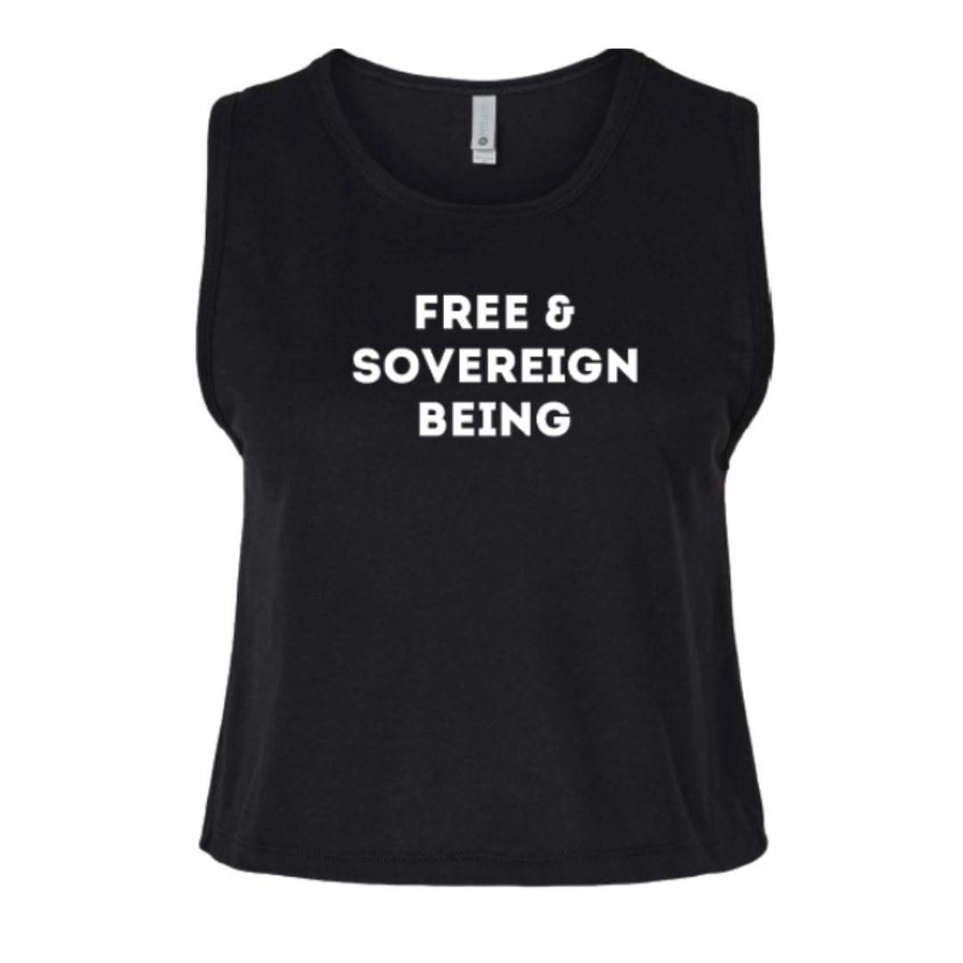 FREE & SOVEREIGN BEING crop tank top