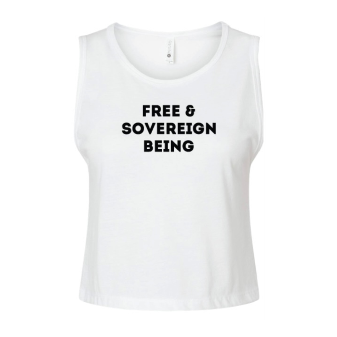 FREE & SOVEREIGN BEING crop tank top