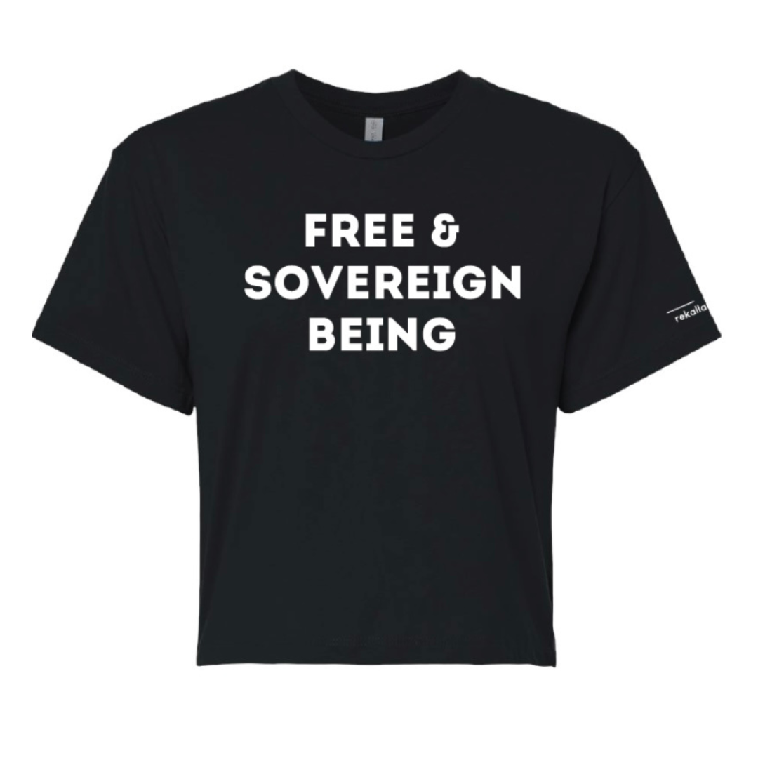 FREE & SOVEREIGN BEING crop tee