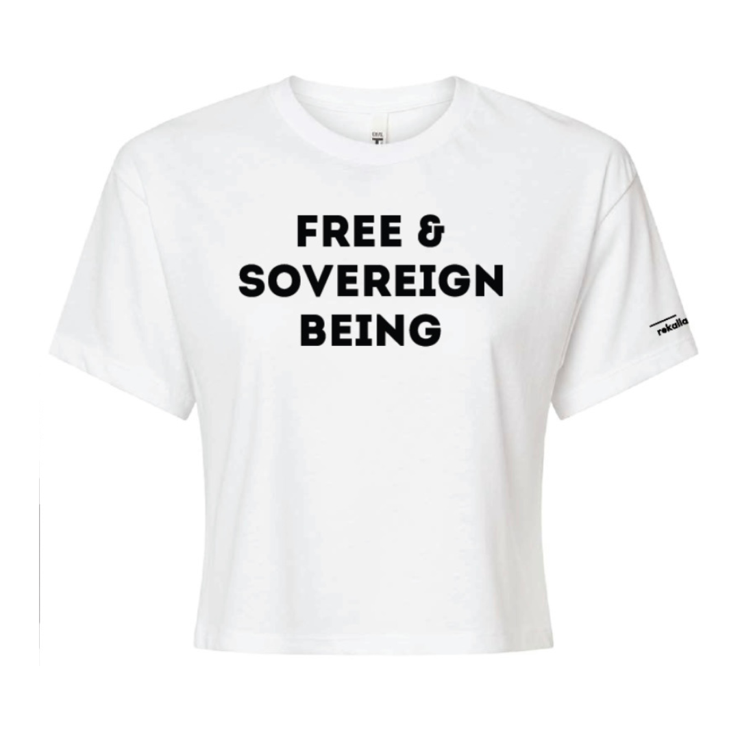 FREE & SOVEREIGN BEING crop tee