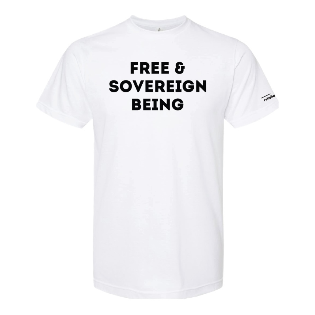 FREE & SOVEREIGN BEING t-shirt